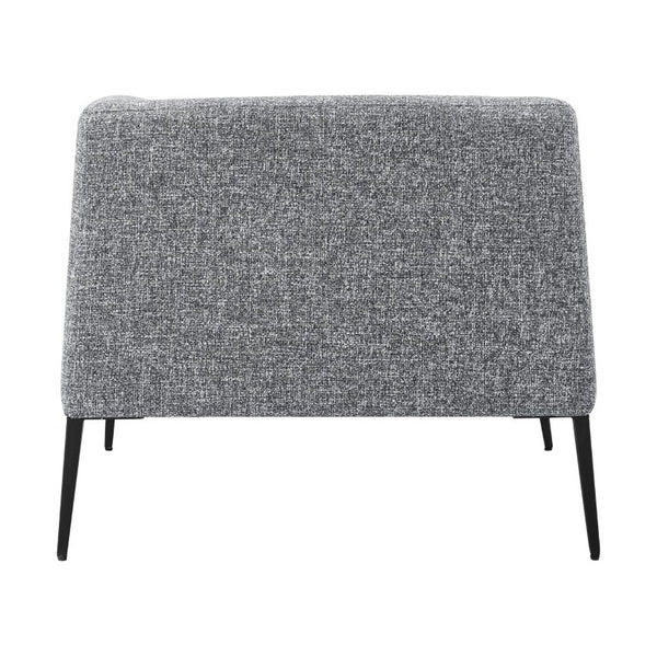 EuroStyle Matias Architectural Lounge Chair Foam Cushioned Faux Leather with Steel Legs Gray-White Fabric 94243-GRY
