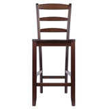 Winsome Wood Benjamin 2-piece Ladder-back Counter Stool Set In Rich Walnut - Stylish, Sturdy & Comfortable Design! Walnut Solid Wood 94244-winsome-wood