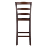 Winsome Wood Benjamin 2-piece Ladder-back Counter Stool Set In Rich Walnut - Stylish, Sturdy & Comfortable Design! Walnut Solid Wood 94244-winsome-wood