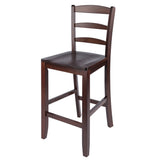 Winsome Wood Benjamin 2-piece Ladder-back Counter Stool Set In Rich Walnut - Stylish, Sturdy & Comfortable Design! Walnut Solid Wood 94244-winsome-wood