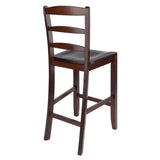 Winsome Wood Benjamin 2-piece Ladder-back Counter Stool Set In Rich Walnut - Stylish, Sturdy & Comfortable Design! Walnut Solid Wood 94244-winsome-wood