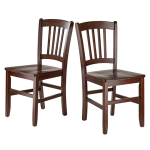Winsome Wood Madison 2-piece Slat-back Chair Set In Walnut Finish – Stylish, Durable Seating For Dining Spaces Walnut Solid Wood 94245-winsome-wood