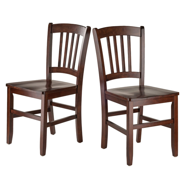 Winsome Wood Madison 2-piece Slat-back Chair Set In Walnut Finish – Stylish, Durable Seating For Dining Spaces Walnut Solid Wood 94245-winsome-wood