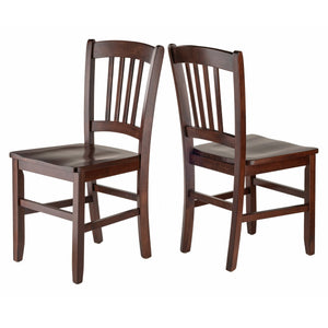 Winsome Wood Madison 2-piece Slat-back Chair Set In Walnut Finish – Stylish, Durable Seating For Dining Spaces Walnut Solid Wood 94245-winsome-wood