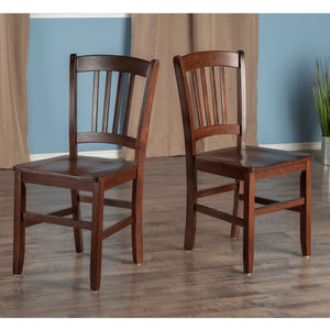 Winsome Wood Madison 2-piece Slat-back Chair Set In Walnut Finish – Stylish, Durable Seating For Dining Spaces Walnut Solid Wood 94245-winsome-wood