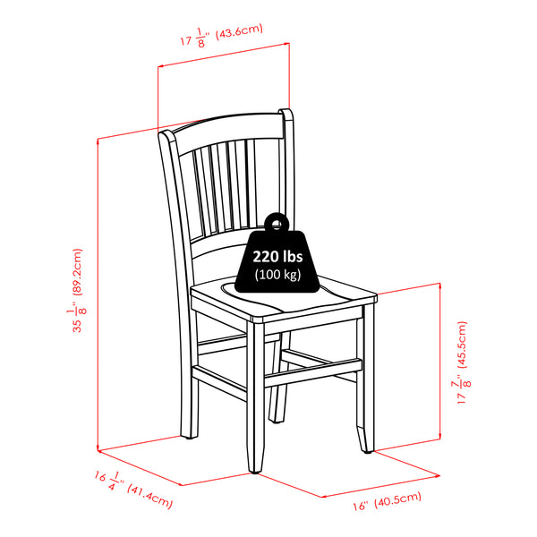 Winsome Wood Madison 2-piece Slat-back Chair Set In Walnut Finish – Stylish, Durable Seating For Dining Spaces Walnut Solid Wood 94245-winsome-wood