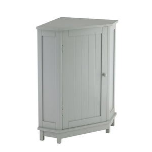 English Elm Grey Triangle Corner Bathroom Cabinet with Adjustable Shelves, MDF Storage Unit for Towels & Supplies (31.5"L x 20.28"W) N725P172615E