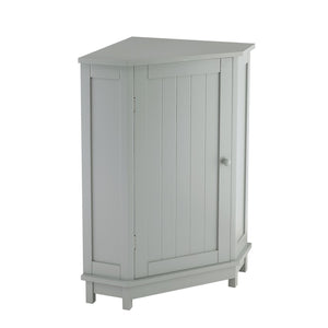 English Elm Grey Triangle Corner Cabinet Mdf Modern Bathroom Storage with Adjustable Shelves Gray N725P333564E