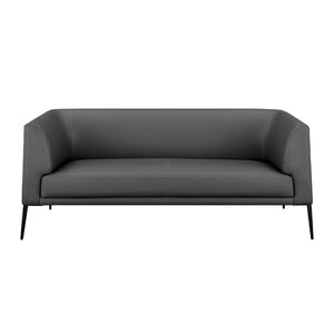 EuroStyle Matias Loveseat Gray Leatherette with Matte Black Legs 94248-GRY