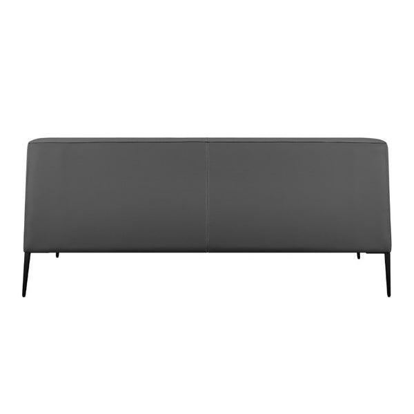 EuroStyle Matias Mid-Century Leatherette Loveseat with Sleek Low Profile and Steel Legs Gray Leatherette 94248-GRY