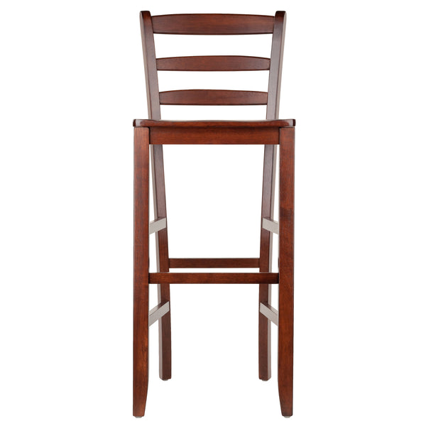 Winsome Wood Benjamin 2-piece Ladder-back Bar Stool Set - Stylish Walnut Finish For Breakfast Nooks & Kitchen Islands Walnut Solid Wood 94249-winsome-wood