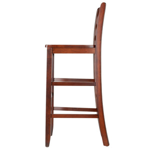 Winsome Wood Benjamin 2-piece Ladder-back Bar Stool Set - Stylish Walnut Finish For Breakfast Nooks & Kitchen Islands Walnut Solid Wood 94249-winsome-wood