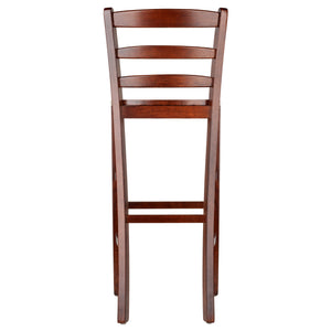 Winsome Wood Benjamin 2-piece Ladder-back Bar Stool Set - Stylish Walnut Finish For Breakfast Nooks & Kitchen Islands Walnut Solid Wood 94249-winsome-wood