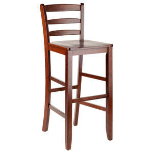 Winsome Wood Benjamin 2-piece Ladder-back Bar Stool Set - Stylish Walnut Finish For Breakfast Nooks & Kitchen Islands Walnut Solid Wood 94249-winsome-wood