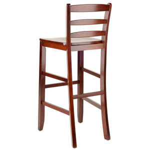 Winsome Wood Benjamin 2-piece Ladder-back Bar Stool Set - Stylish Walnut Finish For Breakfast Nooks & Kitchen Islands Walnut Solid Wood 94249-winsome-wood