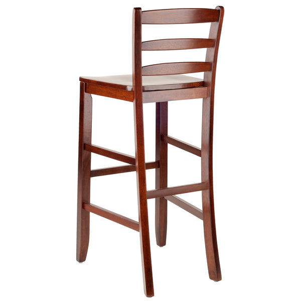 Winsome Wood Benjamin 2-piece Ladder-back Bar Stool Set - Stylish Walnut Finish For Breakfast Nooks & Kitchen Islands Walnut Solid Wood 94249-winsome-wood