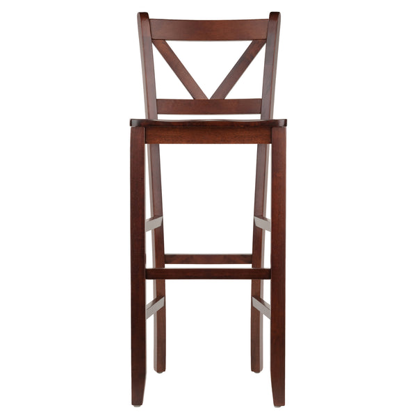 Winsome Wood Victor 2-piece V-back Bar Stool Set In Walnut - Stylish, Sturdy Design For Kitchen Or Breakfast Nook Walnut Solid Wood 94259-winsome-wood