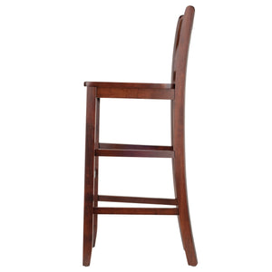 Winsome Wood Victor 2-piece V-back Bar Stool Set In Walnut - Stylish, Sturdy Design For Kitchen Or Breakfast Nook Walnut Solid Wood 94259-winsome-wood