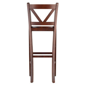 Winsome Wood Victor 2-piece V-back Bar Stool Set In Walnut - Stylish, Sturdy Design For Kitchen Or Breakfast Nook Walnut Solid Wood 94259-winsome-wood