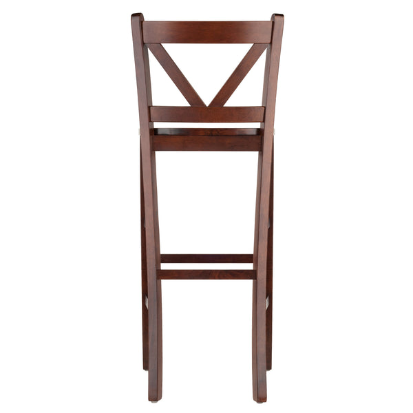 Winsome Wood Victor 2-piece V-back Bar Stool Set In Walnut - Stylish, Sturdy Design For Kitchen Or Breakfast Nook Walnut Solid Wood 94259-winsome-wood