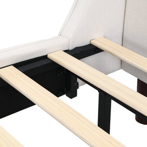 English Elm Christopher Knight Home® - King Size Upholstered Platform Bed With Wingback Headboard - Soft Beige, Sturdy Support & Style N757P235228B
