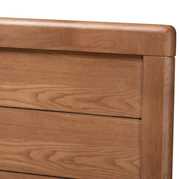 Baxton Studio Baxton Studio Alba Full-Size Platform Bed with 4 Drawers & Adjustable Headboard in Ash Walnut Finish Alba-Ash Walnut-Full