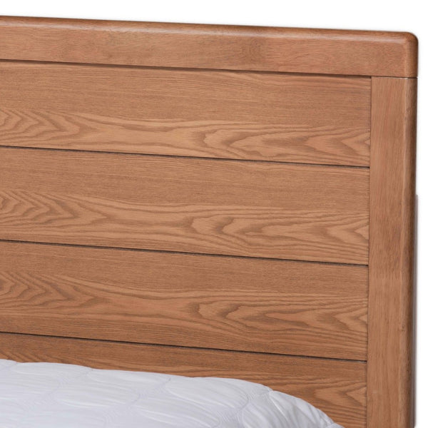 Baxton Studio Baxton Studio Modern Ash Walnut Platform Storage Bed with 3 Drawers for Stylish Bedroom Organization Lisa Queen Lisa-Ash Walnut-Queen