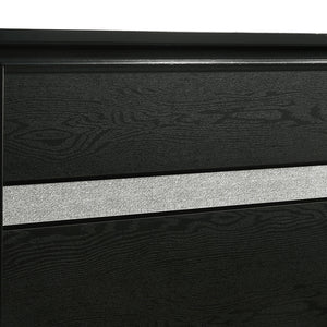 English Elm Annie Black 4-Piece Full Bedroom Set With Glamorous Crystal Accents And Ample Storage Solutions B062S01351