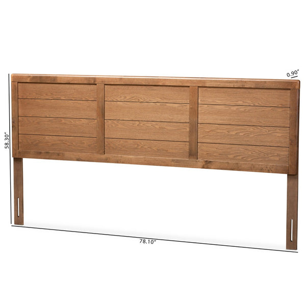 Baxton Studio Baxton Studio Mid-Century Modern Walnut Wood Headboard - Stylish Support for Your Bedroom Retreat Seren King MG97093-Ash Walnut-HB-King