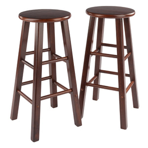 Winsome Wood Element 2-piece Walnut Bar Stool Set - Stylish, Compact Design For Kitchen & Dining Spaces Walnut Solid Wood 94270-winsome-wood