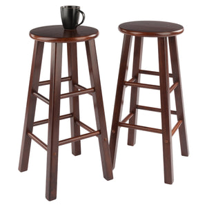 Winsome Wood Element 2-piece Walnut Bar Stool Set - Stylish, Compact Design For Kitchen & Dining Spaces Walnut Solid Wood 94270-winsome-wood