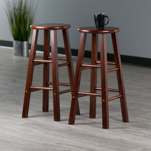 Winsome Wood Element 2-piece Walnut Bar Stool Set - Stylish, Compact Design For Kitchen & Dining Spaces Walnut Solid Wood 94270-winsome-wood