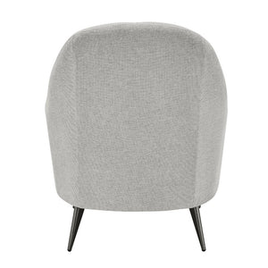 EuroStyle Selene Sculpted Lounge Chair Upholstered Fabric with Industrial Chrome Steel Legs Taupe 94274-TPE