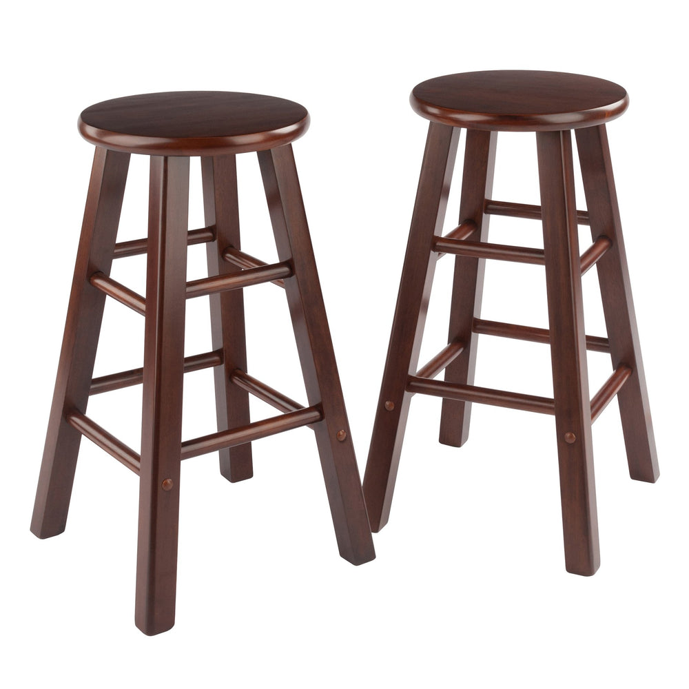 Winsome Wood Element 2-piece Walnut Counter Stool Set - Stylish Solid Wood Design, Perfect For Kitchen Or Nook Walnut Solid Wood 94274-winsome-wood