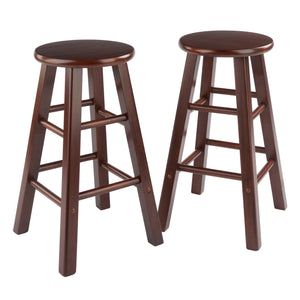 Winsome Wood Element 2-piece Walnut Counter Stool Set - Stylish Solid Wood Design, Perfect For Kitchen Or Nook Walnut Solid Wood 94274-winsome-wood