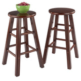 Winsome Wood Element 2-piece Walnut Counter Stool Set - Stylish Solid Wood Design, Perfect For Kitchen Or Nook Walnut Solid Wood 94274-winsome-wood