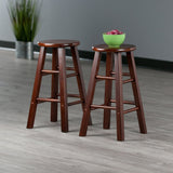 Winsome Wood Element 2-piece Walnut Counter Stool Set - Stylish Solid Wood Design, Perfect For Kitchen Or Nook Walnut Solid Wood 94274-winsome-wood