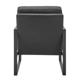 Bettina Lounge Chair in Black Leatherette with Matte Black Frame 94276-BLK EuroStyle