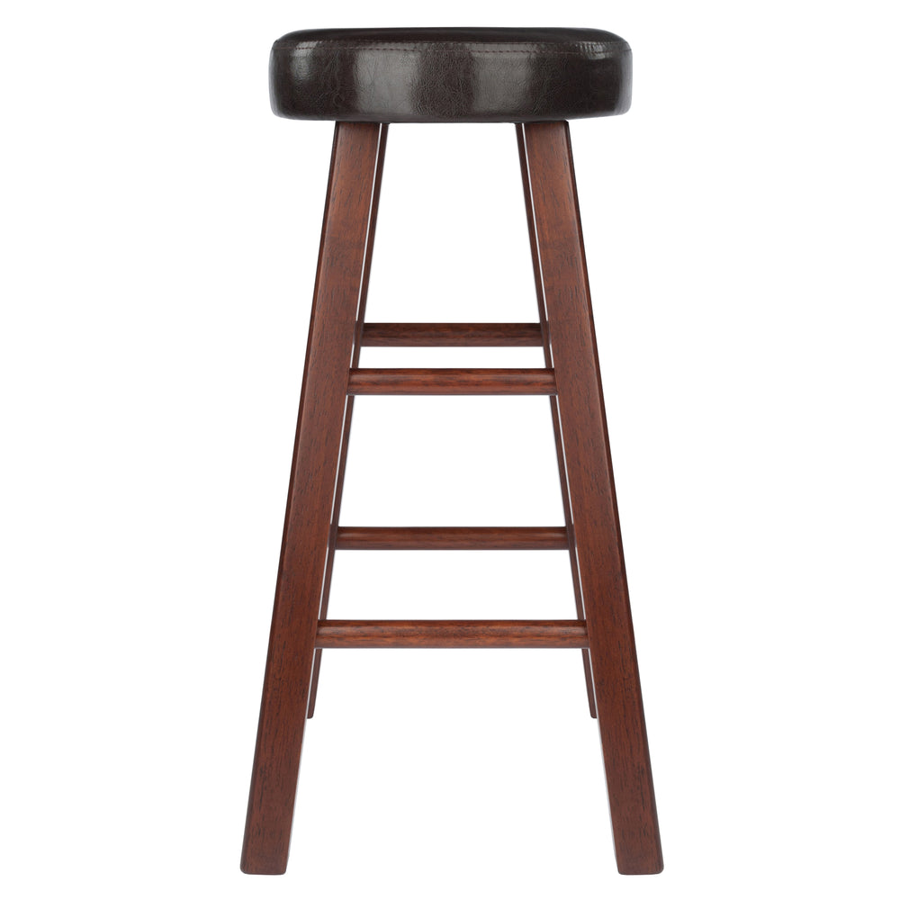 Winsome Wood Maria 2-piece Counter Stool Set - Rich Walnut Frame With Espresso Faux Leather Cushioned Seats Walnut ,Espresso Solid Wood ,Polyurethane 94277-winsome-wood