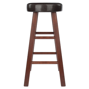 Winsome Wood Maria 2-piece Counter Stool Set - Rich Walnut Frame With Espresso Faux Leather Cushioned Seats Walnut ,Espresso Solid Wood ,Polyurethane 94277-winsome-wood