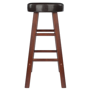 Winsome Wood Maria 2-piece Counter Stool Set - Rich Walnut Frame With Espresso Faux Leather Cushioned Seats Walnut ,Espresso Solid Wood ,Polyurethane 94277-winsome-wood