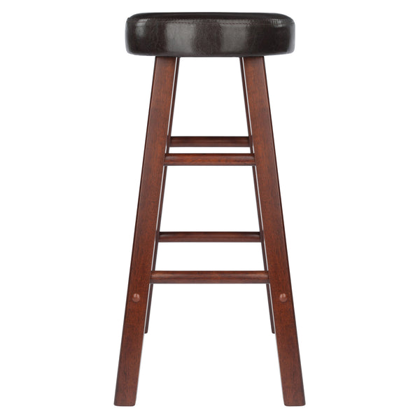 Winsome Wood Maria 2-piece Counter Stool Set - Rich Walnut Frame With Espresso Faux Leather Cushioned Seats Walnut ,Espresso Solid Wood ,Polyurethane 94277-winsome-wood