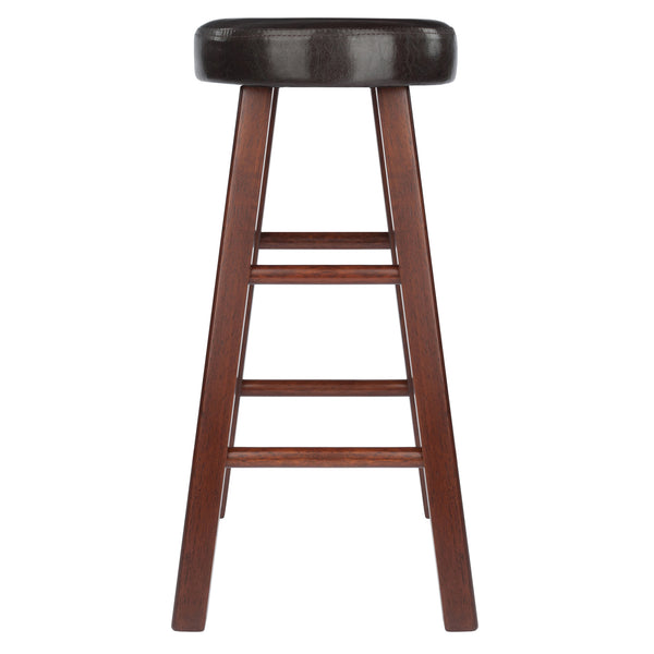 Winsome Wood Maria 2-piece Counter Stool Set - Rich Walnut Frame With Espresso Faux Leather Cushioned Seats Walnut ,Espresso Solid Wood ,Polyurethane 94277-winsome-wood