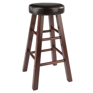 Winsome Wood Maria 2-piece Counter Stool Set - Rich Walnut Frame With Espresso Faux Leather Cushioned Seats Walnut ,Espresso Solid Wood ,Polyurethane 94277-winsome-wood