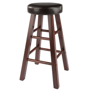 Winsome Wood Maria 2-piece Counter Stool Set - Rich Walnut Frame With Espresso Faux Leather Cushioned Seats Walnut ,Espresso Solid Wood ,Polyurethane 94277-winsome-wood