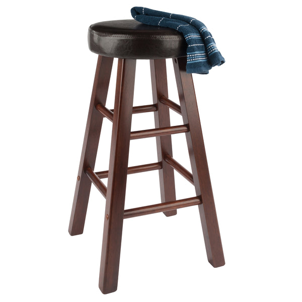 Winsome Wood Maria 2-piece Counter Stool Set - Rich Walnut Frame With Espresso Faux Leather Cushioned Seats Walnut ,Espresso Solid Wood ,Polyurethane 94277-winsome-wood