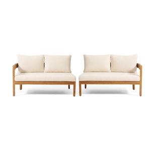 English Elm Brooklyn Outdoor Modular Sectional Acacia Hardwood Tuxedo Sofa Resort Patio Seating N773OS00070B