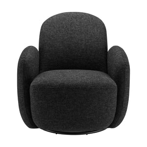 Brody Swivel Lounge Chair in Black Fabric with Black Swivel Base 94280-BLK EuroStyle