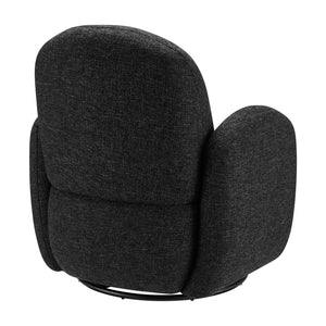 Brody Swivel Lounge Chair in Black Fabric with Black Swivel Base 94280-BLK EuroStyle