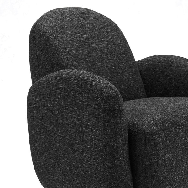EuroStyle Brody Swivel Barrel Lounge Chair Upholstered with Pocket Springs and Steel Base Black 94280-BLK